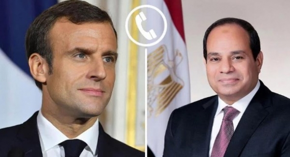 “السيسي” و”ماكرون” يبحثان هاتفيا أوضاع غزة وضرورة وقف إطلاق النار