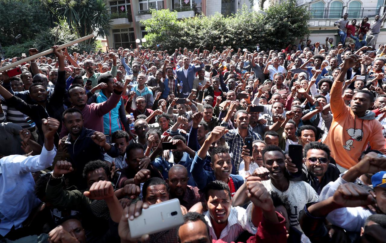 احتجاجات فى إثيوبيا وهتافات ضد آبى أحمد