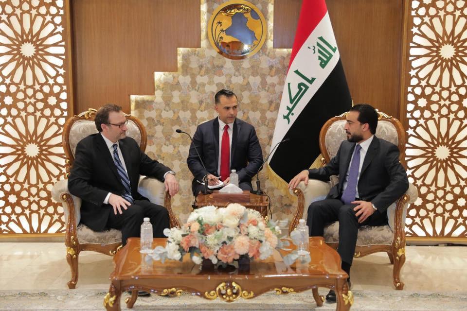 رئيس مجلس النواب العراقي يستقبل مساعد وزير الخارجية الأمريكي لشؤون الشرق الأدنى