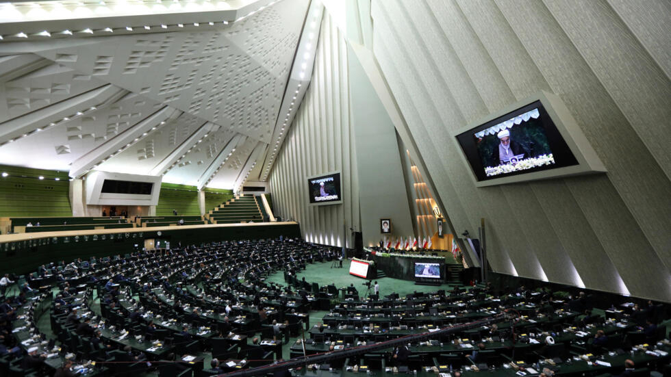 A general view of the Iranian parliament, during the opening ceremony of Iran's 11th parliament, as the spread of the coronavirus disease (COVID-19) continues, in Tehran, Iran, May 27, 2020. WANA (West Asia News Agency) via REUTERS ATTENTION EDITORS - THIS PICTURE WAS PROVIDED BY A THIRD PARTY
