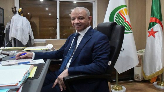 Abdelkader Bengrina, president of Algeria's National Construction Movement, poses for a picture in his office at the party headquarters in Algiers on September 22, 2023. (Photo by AFP)