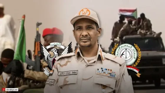 حميدتي يعلن استعداده لوقف الحرب في السودان والتعاون مع الأمم المتحدة لإيصال المساعدات